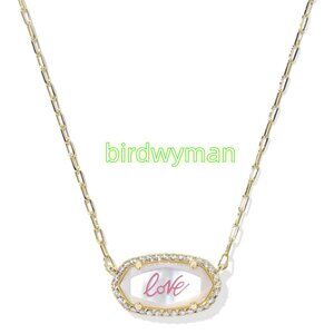 Elisa Pave Frame Gold Short Pendant Necklace